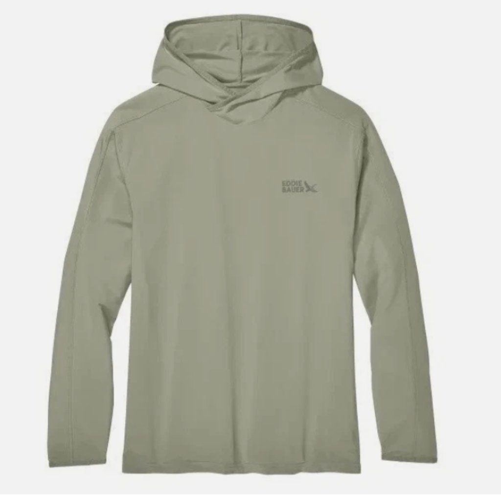 Eddie Bauer Men’s Performance Solarfoil Hoodie Upf 50+, Green Size M